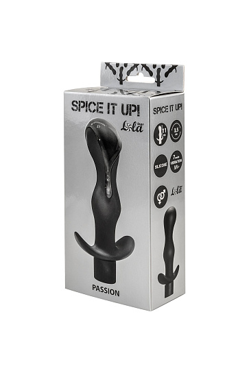 Анальный массажер с вибрацией на ограничителе Passion, черный