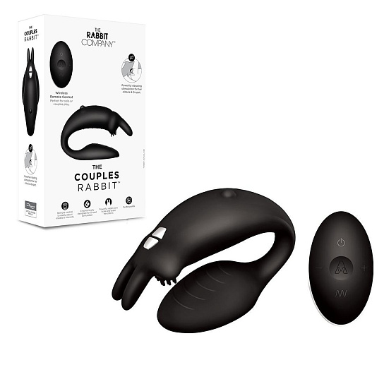 Кролик-вивайб для пар The Couples Rabbit, черный