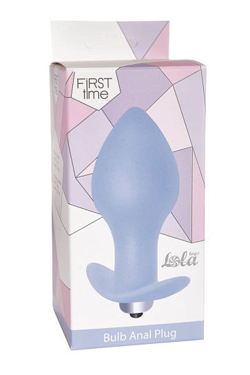 Анальная пробка BULB ANAL с вибрацией средняя, синяя