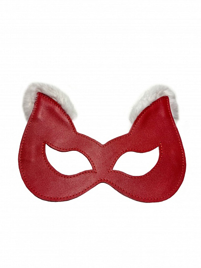 Маска-кошка с опушкой BDSM-Арсенал, красная