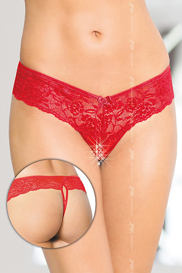 Кружевные стринги SoftLine красные, M/L