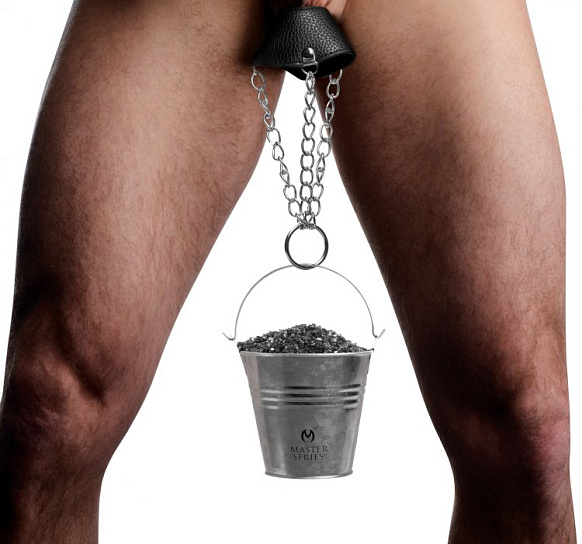 Утяжка на мошонку-парашют с грузом-ведерком Bucket