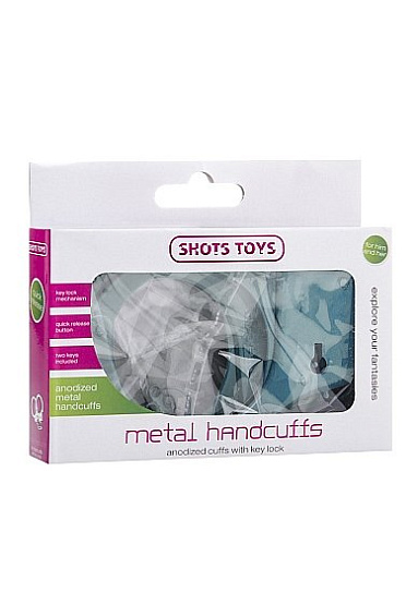 Металлические наручники SHOTS TOYS, голубые