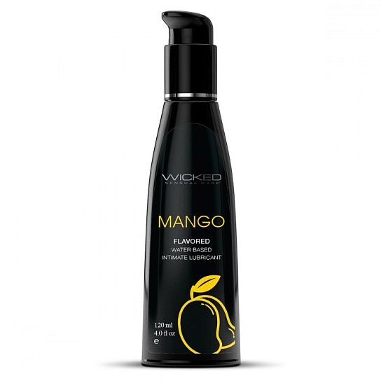 Лубрикант со вкусом тропического манго WICKED AQUA Mango, 120 мл