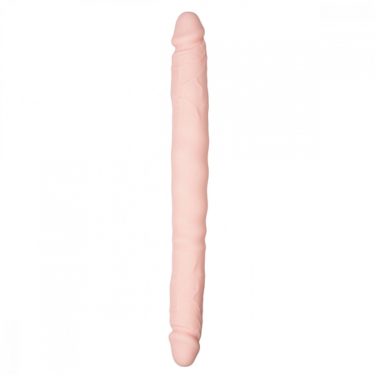 Двухсторонний фаллоимитатор Easytoys Silicone Double End Dildo, 30 см, телесный