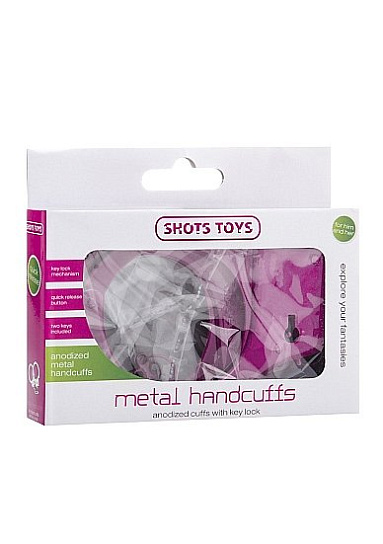 Металлические наручники SHOTS TOYS, розовые