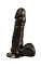 Фаллоимитатор с мошонкой Love Toy черный, 16 см