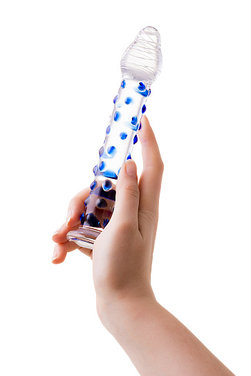 Фаллоимитатор из стекла DILDO с пупырками, 19 см