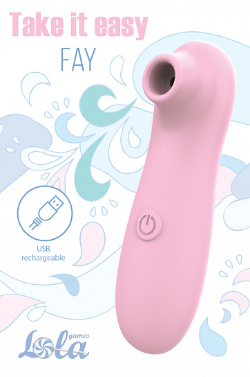 Вакуумно-волновой стимулятор Lola Games Take It Easy Fay перезаряжаемый, розовый