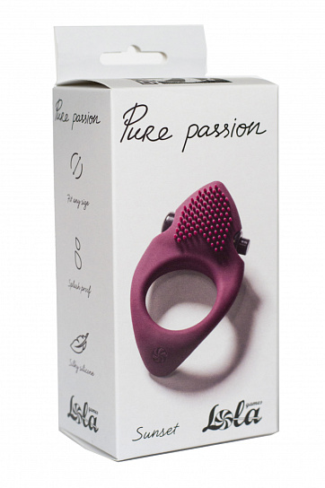 Эрекционное виброкольцо Pure Passion Sunset, бордовое