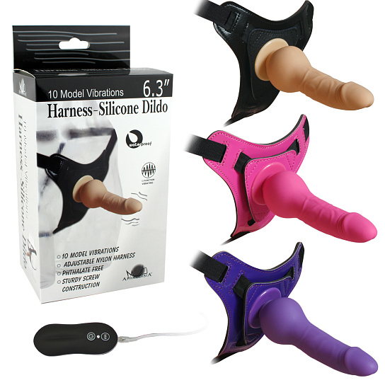 Страпон 10 Vibrations 6.3" Harness Silicone с выносным пультом 14,5 см, розовый Страпон 10 Vibrations 6.3" Harness Silicone с выносным пультом 14,5 см, розовый