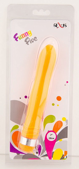 Вибратор классический водонепроницаемый, Sexus Funny Five, оранжевый