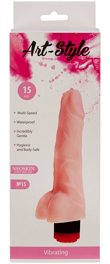 Вибратор-реалистик ART-Style №15, телесный, 15 см