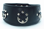 Широкий ошейник с хромированными заклепками