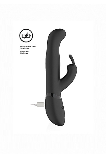 Вибромассажер-кролик Izara со стимулирующими бусинами, черный