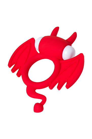 Силиконовое эректильное кольцо на пенис Sweet Devil с вибропулей, красное