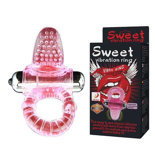 Эрекционное кольцо Sweet Vibration Ring с язычком для клитора