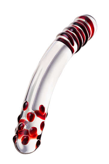 Двусторонний стеклянный фаллоимитатор, 19 см