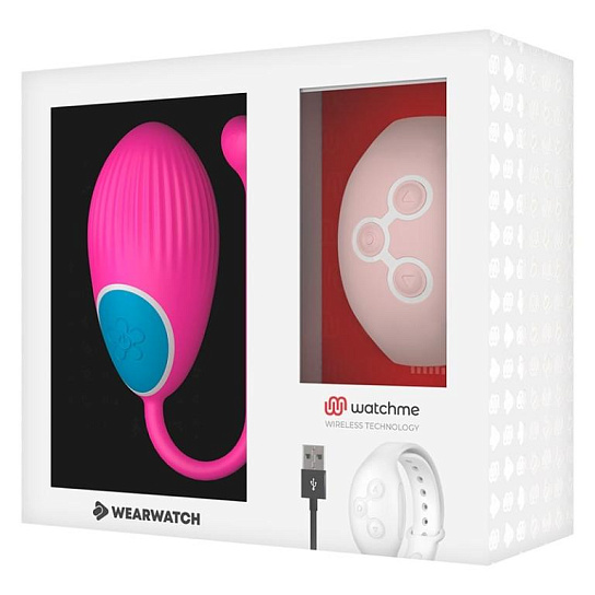Мощное виброяйцо с пультом ДУ в виде часов WEARWATCH EGG, розовый\розовый