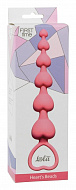 Анальная цепочка с держателем Lola Toys Hearts Beads, розовая