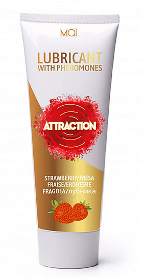 Смазка Flavored Lube с ароматом клубники и феромонами, 75 мл