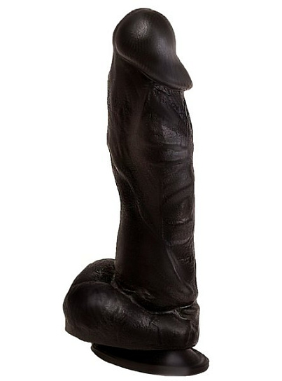 Фаллоимитатор на присоске с мошонкой Love Toy 20,5 см, черный