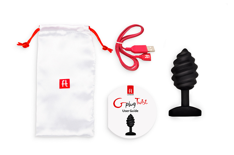 Витая анальная пробка Gvibe Gplug Twist Fun Toys, цвет черный