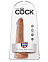 Фаллоимитатор на присоске реалистик King Cock от PipeDream 12.7 см, коричневый