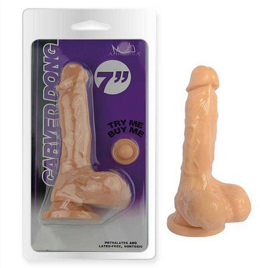 Фалоимитатор 7 inch Carved Dong, телесный