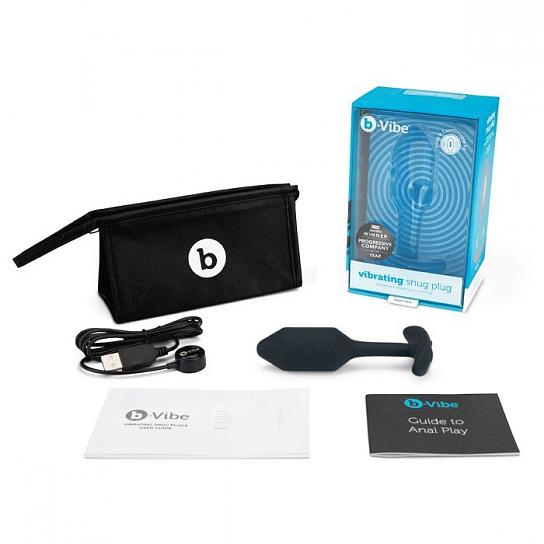 Пробка для ношения с вибрацией B-VIBE VIBRATING SNUG PLUG 2, черная