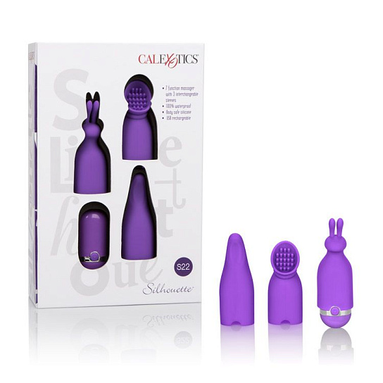 Набор из перезаряжаемой вибропули с насадками Silhouette S22, фиолетовый