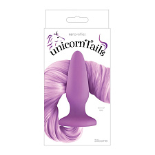 Анальная втулка с хвостом единорога Unicorn Tails, нежно фиолетовая