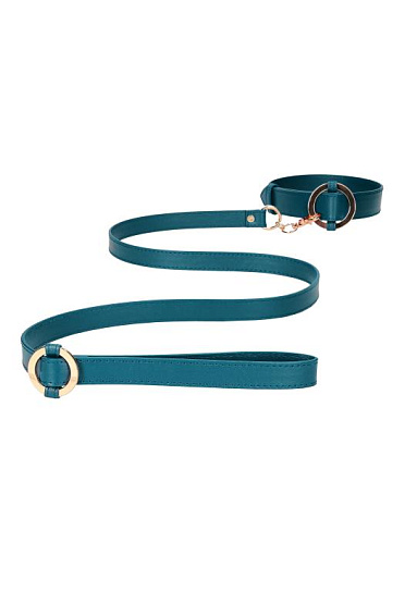 Набор ошейник + поводок Shots Media Ouch Collar With Leash, зеленый