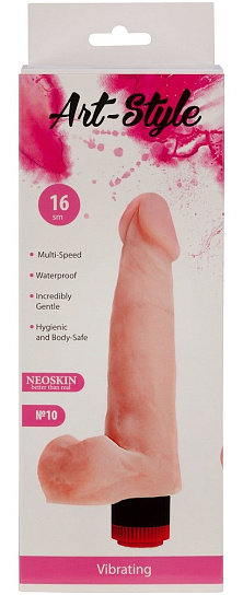 Вибромассажер-реалистик ART-Style №10, телесный, 16 см