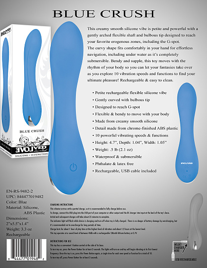 Гибкий силиконовый вибратор Evolved Blue Crush