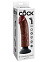 Большой вибратор-реалистик на присоске 3 в 1, Vibrating Cock, 23 см, коричневый
