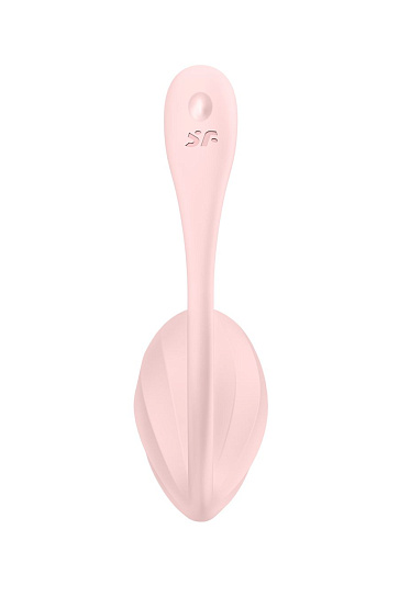 Виброяйцо Satisfyer Ribbed Petal Connect App с пультом ДУ, розовое