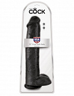 Реалистичный фаллоимитатор-гигант King Cock черный 34,3 см
