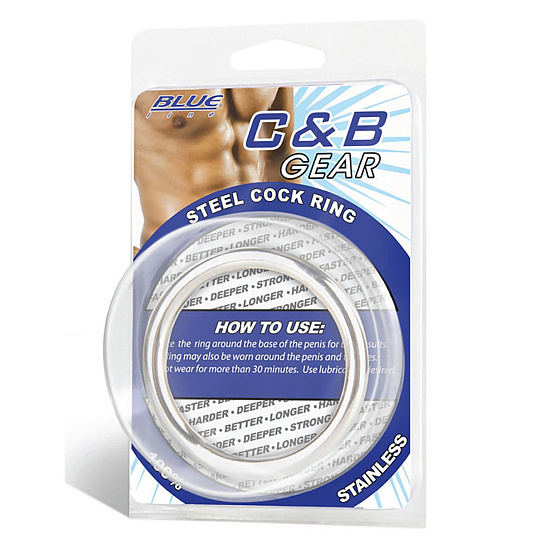 Стальное эрекционное кольцо BlueLine Steel Cock Ring 5,2 см