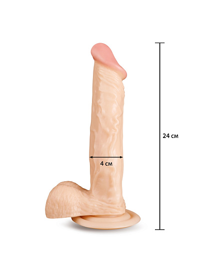 Длинный реалистичный фаллоимитатор на присоске Brazzers 19,5 см