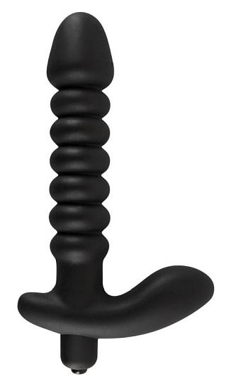 Вибратор анальный Black Velvets 80 с ограничителем