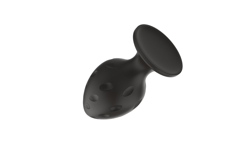 Анальная пробка с выемками Свободный ассортимент, черная, M
