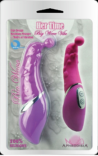 Вибратор с рельефным рисунком розовый Dolphin Playing, 9 см