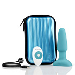 Анальный плаг премиум-качества B-Vibe Rimming Plug Teal, голубой