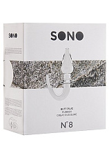 Анальная пробка Sono №8 с ограничителем, диаметр 4 см, прозрачная