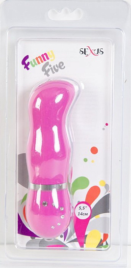 Вибратор с изысканным украшением из страз FUNNY VIBRO, фиолетовый