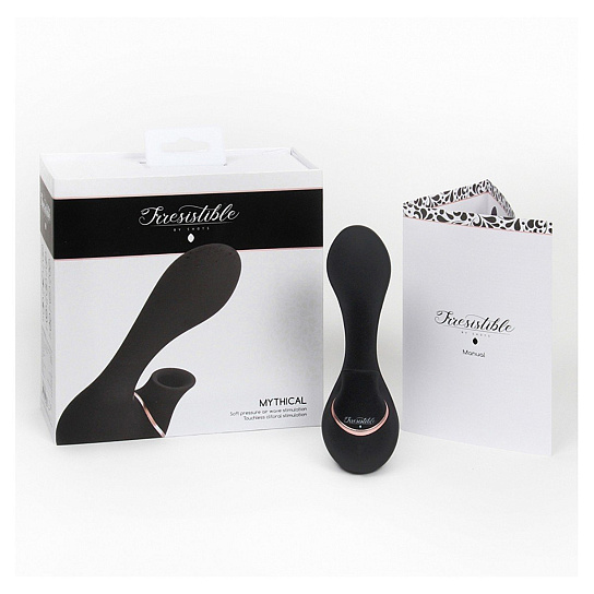 Вагинально-клиторальный вибратор Mythical, водонепроницаемый, черный