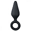 Анальный массажер из силикона Buttplug With Pull Ring Large, черный