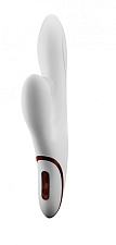 Белый вибратор BOOM Fir с клиторальной щёточкой, 23 см