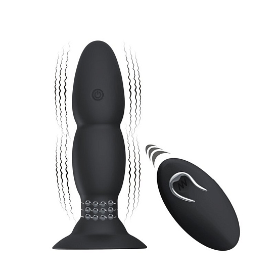 Анальная пробка с вибрацией и эффектом римминга